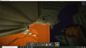 Водопад из лавы. Эндермир в Minecraft