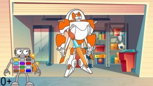 Мультик раскраска. Детские онлайн раскраски с героями из мультфильма Боты-спасатели