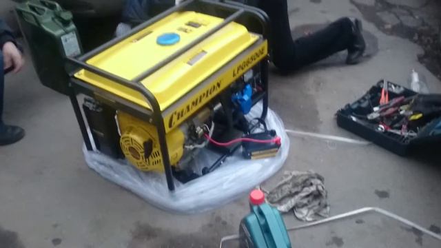 Генератор Чемпион Champion LPG6500E бензин-газ первый пуск