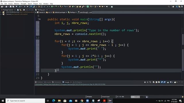 Java program - Print a diamond shape pattern