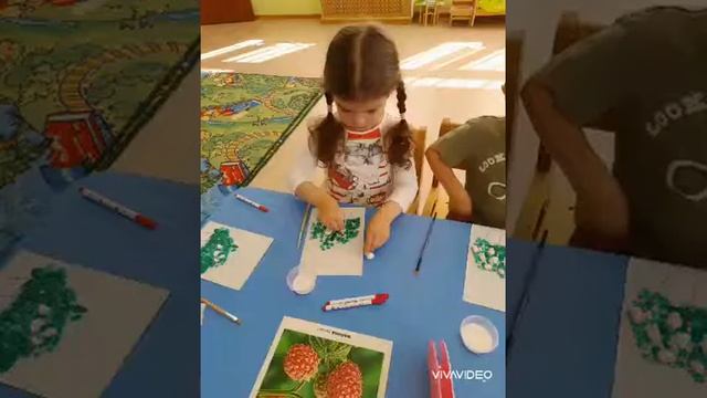 Аппликация "Калинка-малинка" в младшей группе "Звездочка" смотреть онлайн