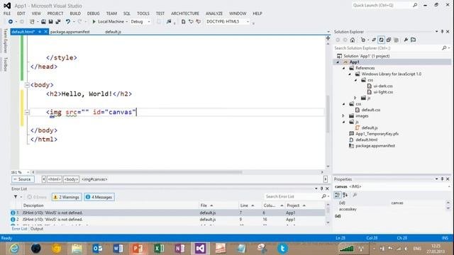 Лекция 10: HTML/JS: введение в разработку на Visual Studio