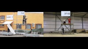 Сравнение монтажа лесов Layher Allround и классических лесов с трубно-хомутовым соединением.