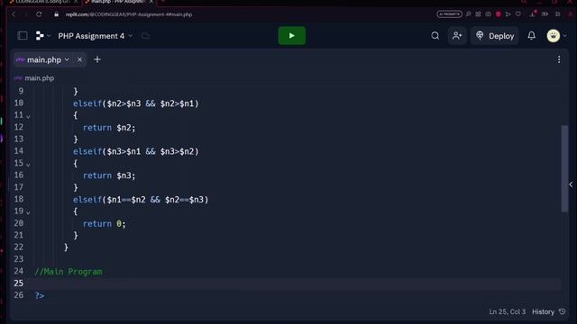 PHP Script Tutorial: Find Maximum of 3 Numbers (Sem 3 Lab Book Solution Assignment 4 -SET  Q3 BCA)