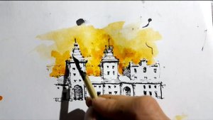Скетчбук. Как рисовать простой вид старинного города. Как рисовать архитектуру . Эдуард Кичигин