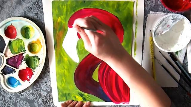 Как нарисовать фламинго.Рисуем яркую картину гуашью "Розовый фламинго".