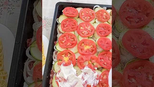 Сочная запеканка с фаршем и с овощами ? #запеканка #запеканкасфаршем