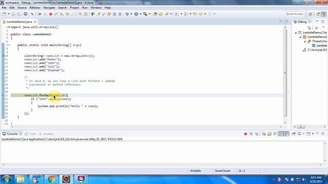 How to use the forEach method of List which accepts Lambda expression?_Version1  | Lambda expressio