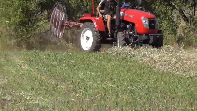 Сгребание Суданки в Валки Граблями Солнышко и Трактором ! 9/08/2020 ! смотреть онлайн