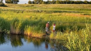 Маша Д’Арк на рыбалке с дедом речка Донская Царица