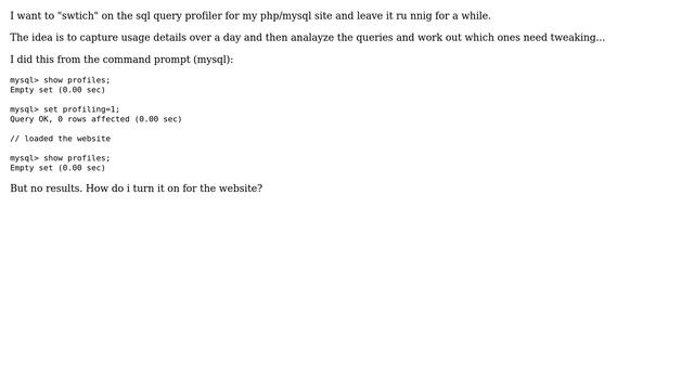 DevOps & SysAdmins: Switching on MySQL query profiler for a website? (2 Solutions!!) смотреть онлайн
