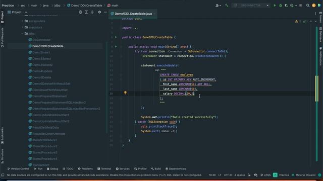 JDBC Part2 V2 -  DDL query , create table