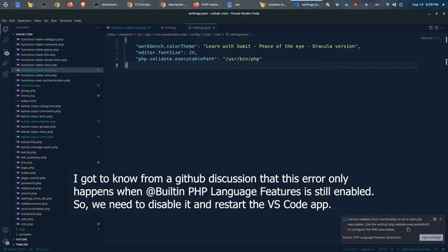 Cannot validate since a PHP installation could not be found. Fix path for PHP in VS Code in Ubuntu. смотреть онлайн