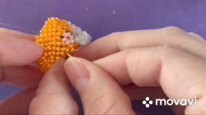 3 часть Морковный корги амигуруми из бисера.Сшивание низа головы#рекомендации #amigurumi #рек