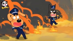 Big Fire in the Dino Park | Safety Cartoon | Sheriff Labrador | Kids Cartoon | BabyBus