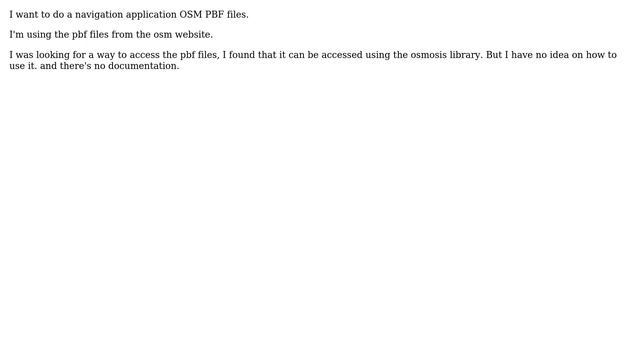 GIS: osmosis library in java application