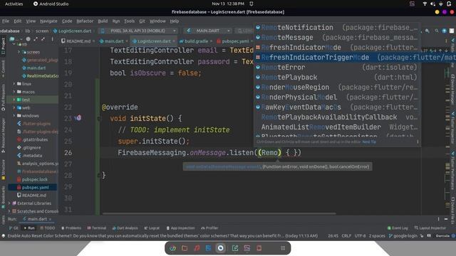 Push Notification firebase in Flutter // Notification for android and iso
