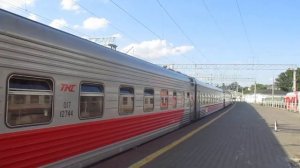 Отправление электровоза ЭП1-208 с пассажирским поездом №9\10 Саратов-Москва со станции Саратов-1