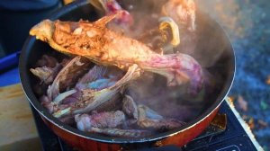 УТКА У КОСТРА ПРИГОТОВЛЕНИЕ, ТАЕЖНАЯ КУХНЯ