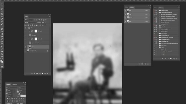 РЕТУШЬ ЧБ ФОТО. ЧАСТОТНОЕ РАЗЛОЖЕНИЕ НА 3 УРОВНЯ смотреть онлайн