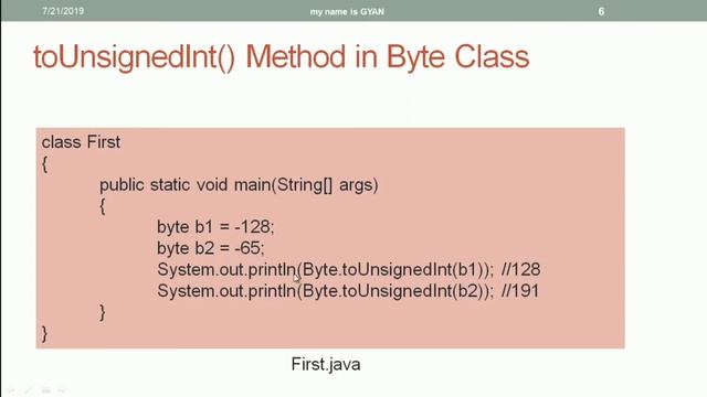 Wrapper Classes in Java | #26 | toUnsignedInt() Method of Byte and Short Wrapper Classes in Java