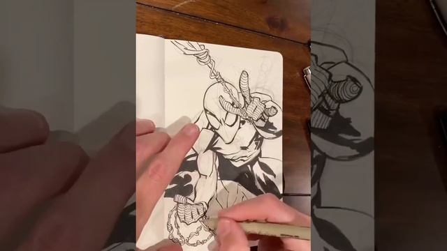 Marvel Comic artist draws Spidey