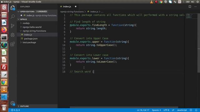 Learn Node JS Package Development Beginners Tutorial #4 Create a Node Package with String Functions