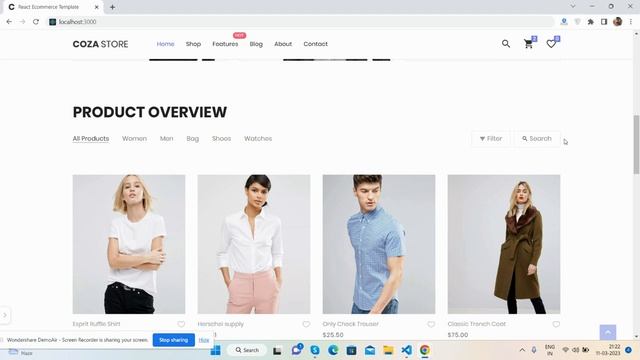 Reactjs Responsive Ecommerce Store Website Template 2023