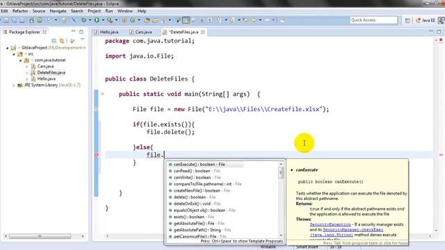 Java Tutorials | How to Delete files in Java examples