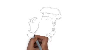как нарисовать повара, how to draw chef