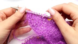 Женский пуловер спицами из мохера Мастер класс