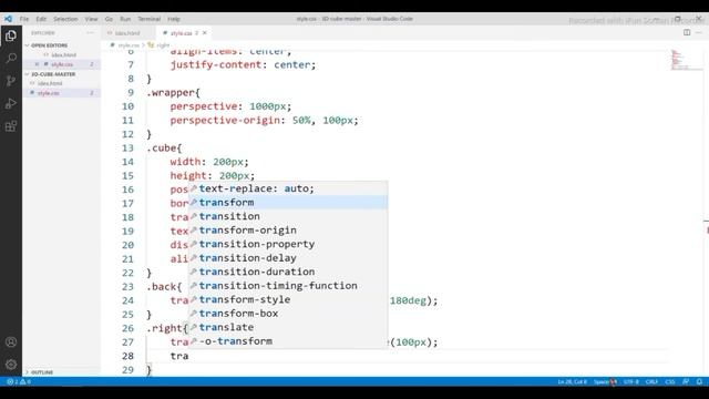 CSS3 3d rotating cube animation | CSS animation key frames | CSS animation tutorial