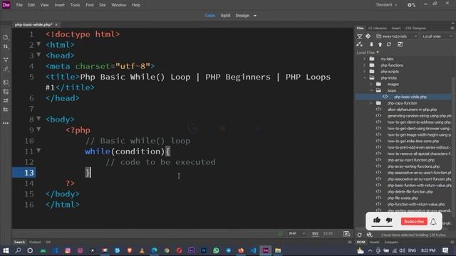 Php Basic While Loop | PHP Beginners Tutorials | PHP Free Videos & Scripts | PHP Loops #1 | eWaySol