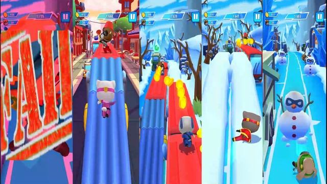 Talking Tom Hero Dash - Discover all the heroes - New ULTRAHERO - All BOSSES Superworld - Gameplay смотреть онлайн