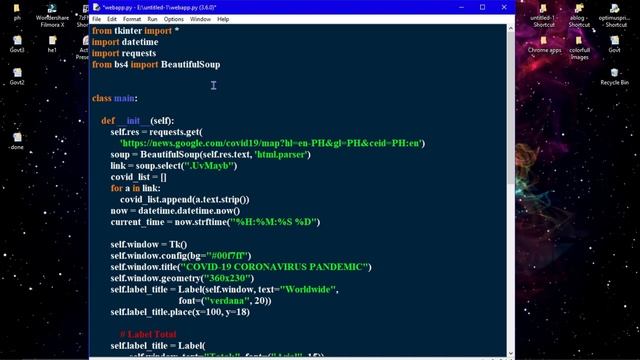 How to Find Global Corona Cases Using Python | Python Programming Projects | Themidom