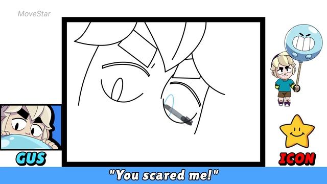 How To Draw GUS Icon ? | Brawl Stars | New Brawler | Voice Lines | Line Art Drawing смотреть онлайн