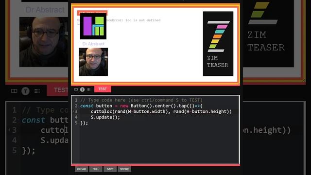 ZIM Teaser! 09 - Button Component in one minute! JavaScript Canvas ZIMjs