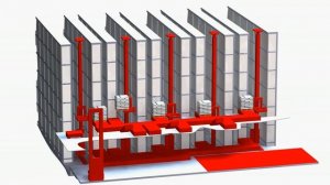 Склад роботизированный  анимация 3D