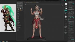 Zbrush Иллаой из league of legends, запись стрима с twitch.