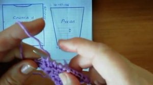 МК. Пуловер из секционной пряжи связан с угла по диагонали.Узор ажурные Мережки и  узор Рубчики.