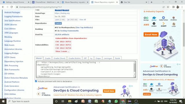 Complete Setup For Selenium-Maven Projects / Add Required Dependencies and Browser Driver