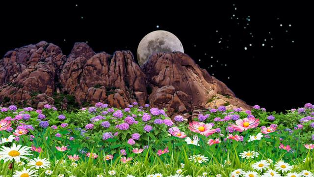 Mountain scene with moon Video Background Free Download No Copyright смотреть онлайн