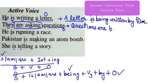 Active Voice and Passive Voice English Grammar Present Continuous Tense Change into Passive Voices