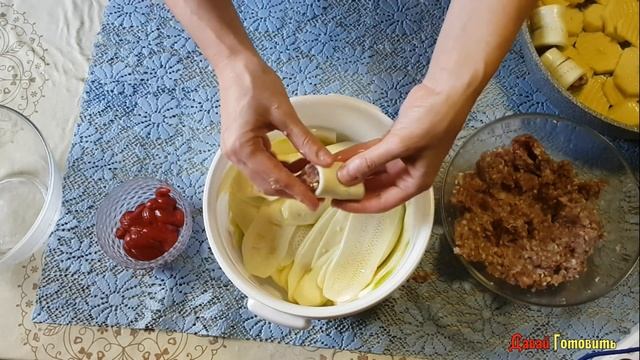 Рулетики из Кабачков с Фаршем / Вкусное Блюдо с Кабачками / смотреть онлайн