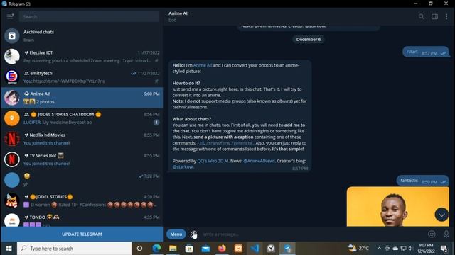 HOW TO CONVERT YOUR PICTURES INTO ANIME PICTURES STYLE ON TELEGRAM смотреть онлайн