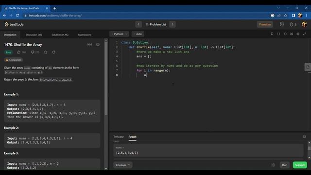 Leetcode 1470 || Shuffle the Array || @studytoexecute4402 || #leetcode #python смотреть онлайн
