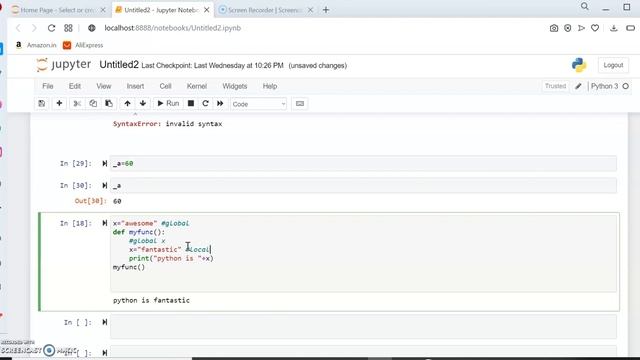 Python Tutorial for Beginners  | Global Variables and Local Variables | Python Tutorial[Full Course