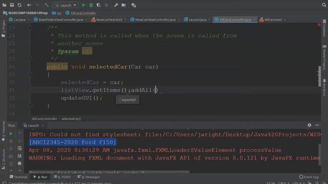 Week 12 update ListView with new Car смотреть онлайн