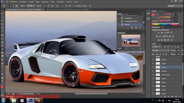 Bugatti Veyron Virtual Tuning Photoshop смотреть онлайн
