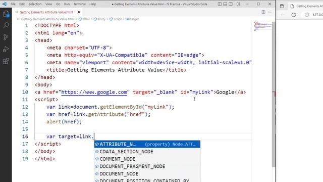Getting Elements Attribute Value | getAttribute method